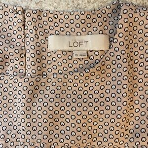 LOFT Circle Print Top in Black and Tan